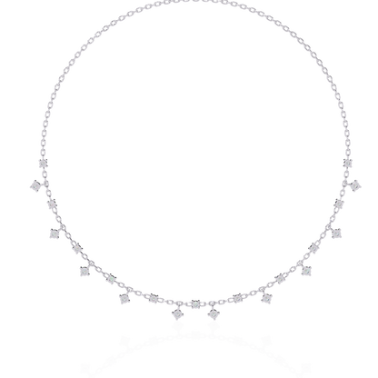 Radiant Fringe – Lab Diamond Cascade Necklace in 14K Gold