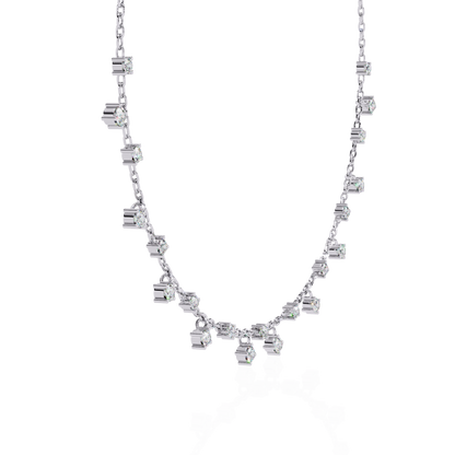 Radiant Fringe – Lab Diamond Cascade Necklace in 14K Gold