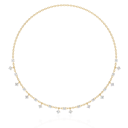 Radiant Fringe – Lab Diamond Cascade Necklace in 14K Gold