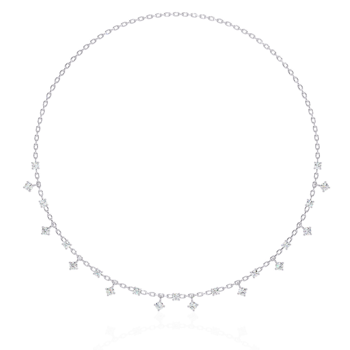 Radiant Fringe – Lab Diamond Cascade Necklace in 14K Gold