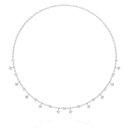 Radiant Fringe – Lab Diamond Cascade Necklace in 14K Gold
