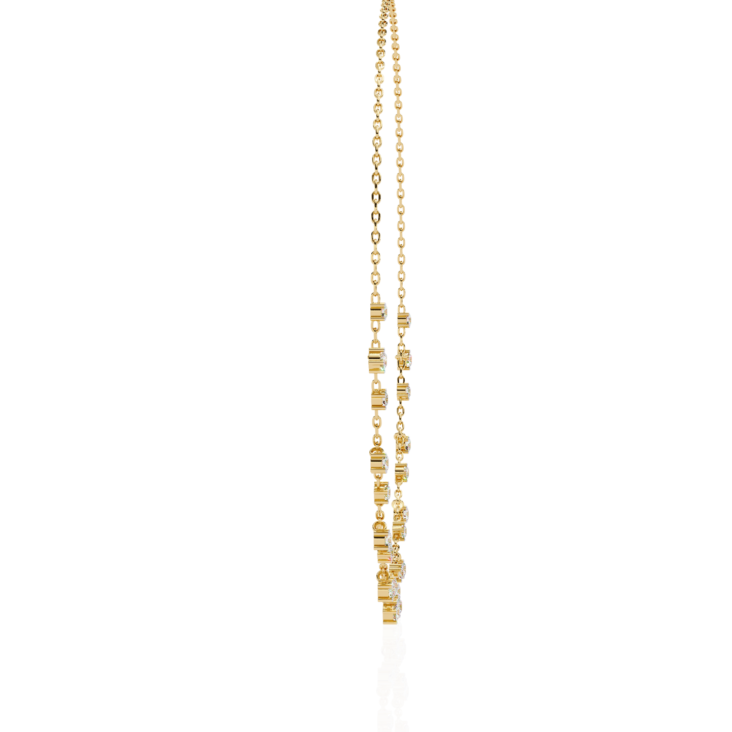 Radiant Fringe – Lab Diamond Cascade Necklace in 14K Gold