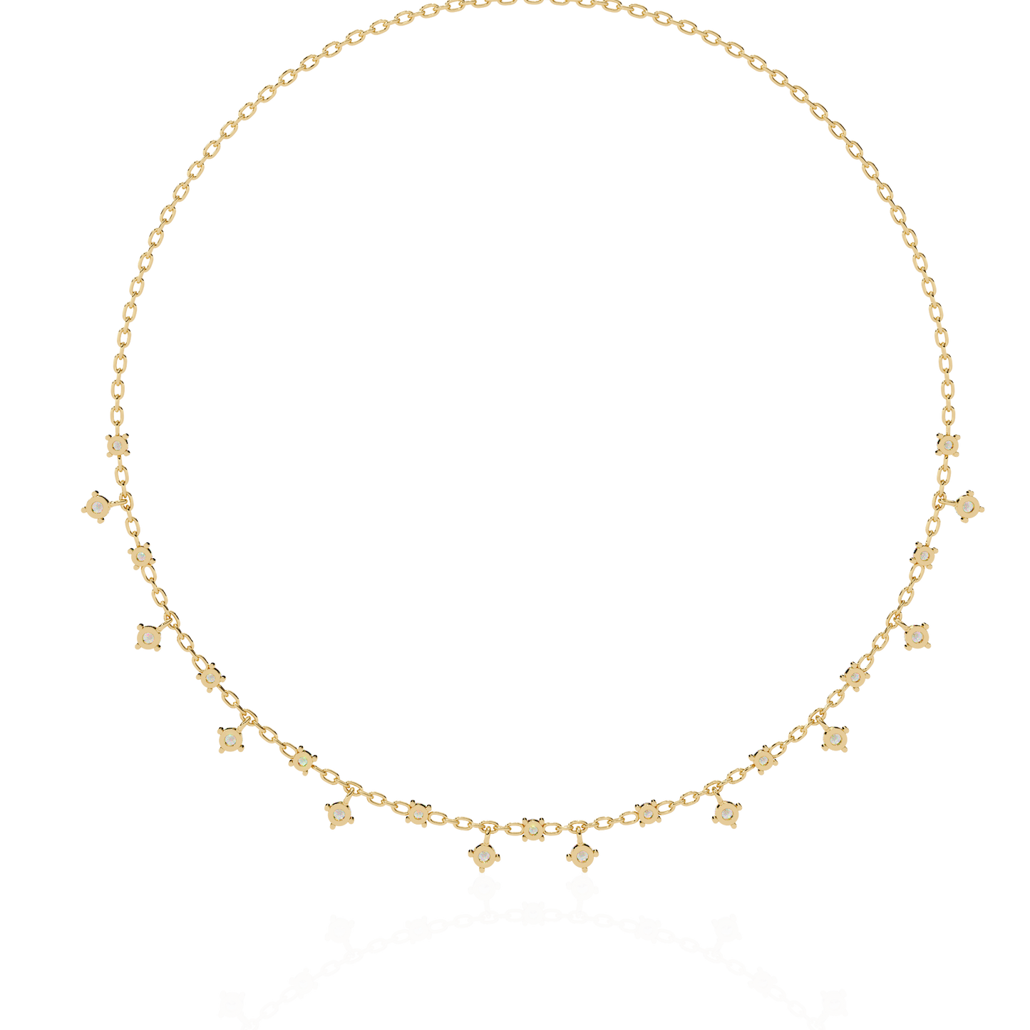 Radiant Fringe – Lab Diamond Cascade Necklace in 14K Gold