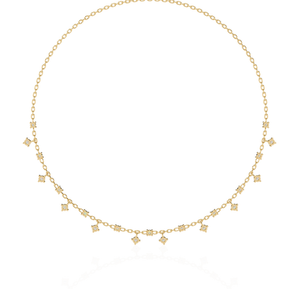 Radiant Fringe – Lab Diamond Cascade Necklace in 14K Gold