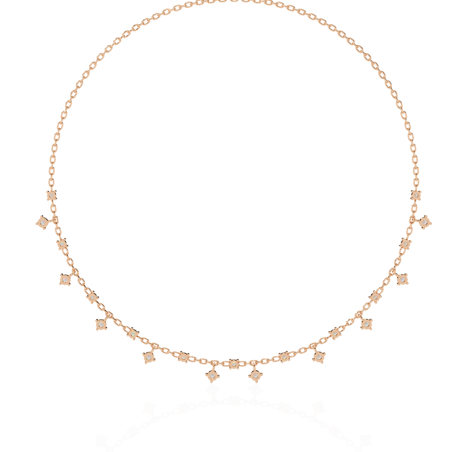 Radiant Fringe – Lab Diamond Cascade Necklace in 14K Gold