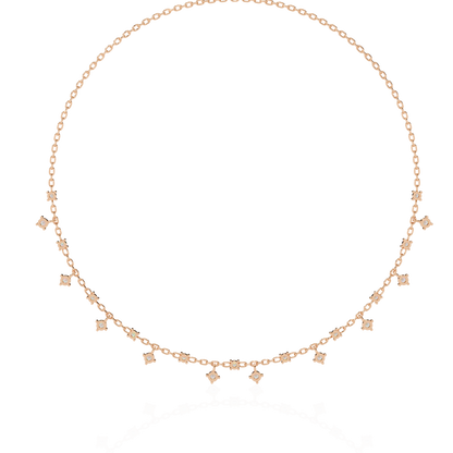Radiant Fringe – Lab Diamond Cascade Necklace in 14K Gold