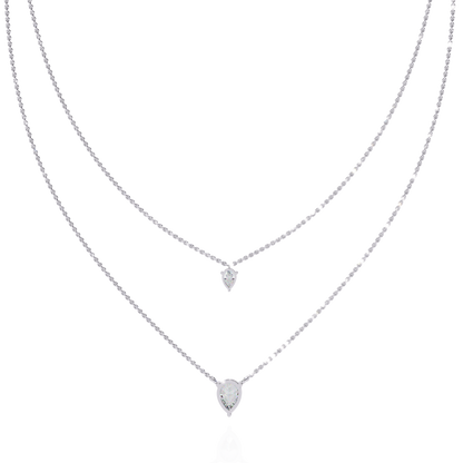 Duo Dewdrop – Double Pear Lab Diamond Necklace in 14K Gold