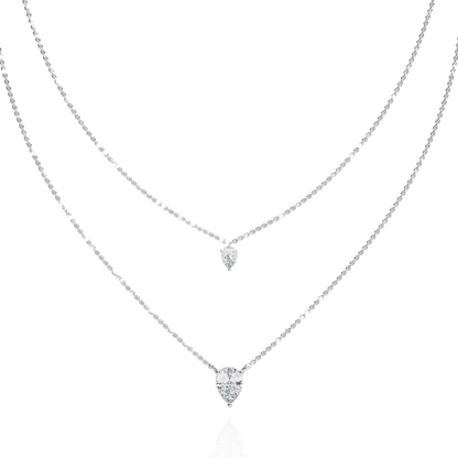 Duo Dewdrop – Double Pear Lab Diamond Necklace in 14K Gold