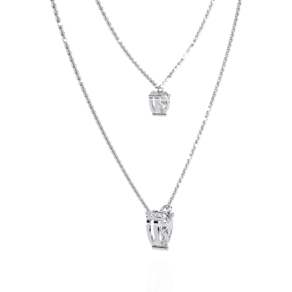 Duo Dewdrop – Double Pear Lab Diamond Necklace in 14K Gold