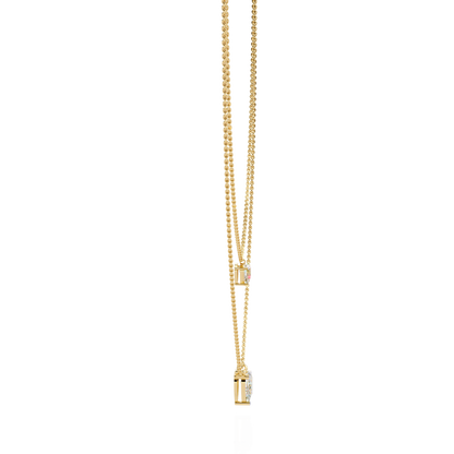 Duo Dewdrop – Double Pear Lab Diamond Necklace in 14K Gold