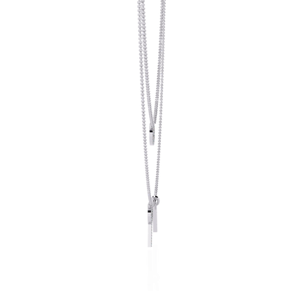 Orbée Lariat – Pavé Circle & Bar Lab Diamond Necklace in 14K Gold