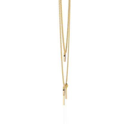 Orbée Lariat – Pavé Circle & Bar Lab Diamond Necklace in 14K Gold