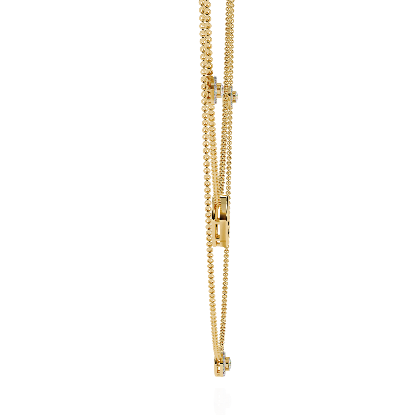 Eclipse Drop – Lab Diamond Circle Pendant Necklace in 14K Gold