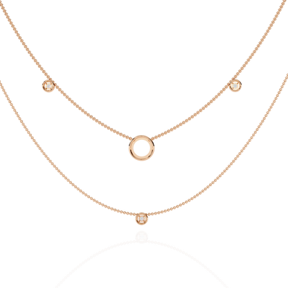 Eclipse Drop – Lab Diamond Circle Pendant Necklace in 14K Gold