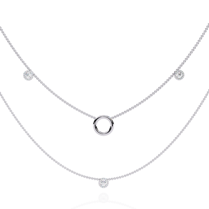 Eclipse Drop – Lab Diamond Circle Pendant Necklace in 14K Gold