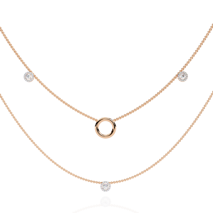 Eclipse Drop – Lab Diamond Circle Pendant Necklace in 14K Gold
