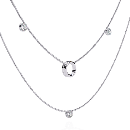 Eclipse Drop – Lab Diamond Circle Pendant Necklace in 14K Gold