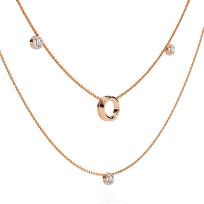 Eclipse Drop – Lab Diamond Circle Pendant Necklace in 14K Gold