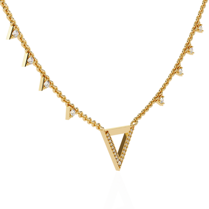Véline V-Drop – Triangle Accent Lab Diamond Necklace in 14K Gold