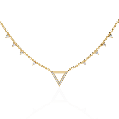 Véline V-Drop – Triangle Accent Lab Diamond Necklace in 14K Gold