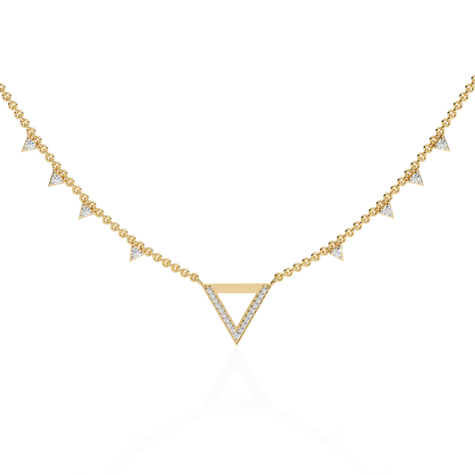 Véline V-Drop – Triangle Accent Lab Diamond Necklace in 14K Gold