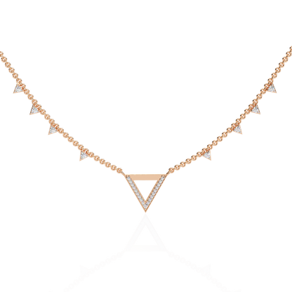 Véline V-Drop – Triangle Accent Lab Diamond Necklace in 14K Gold