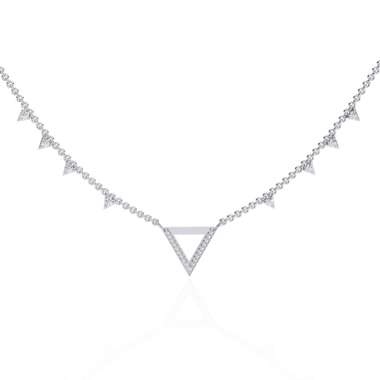 Véline V-Drop – Triangle Accent Lab Diamond Necklace in 14K Gold