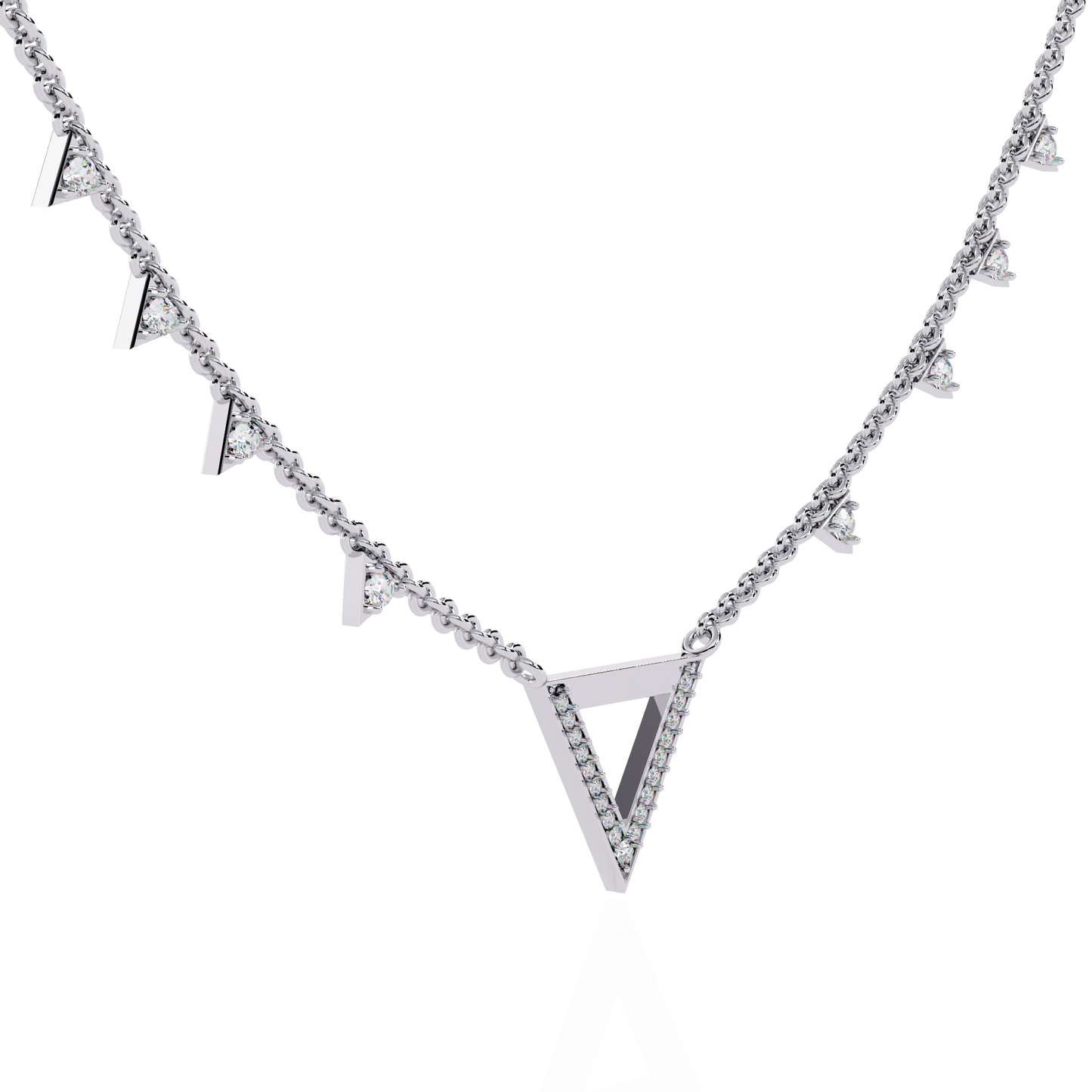 Véline V-Drop – Triangle Accent Lab Diamond Necklace in 14K Gold