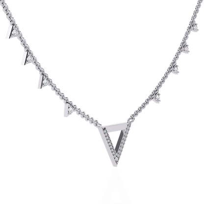 Véline V-Drop – Triangle Accent Lab Diamond Necklace in 14K Gold