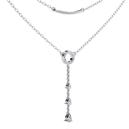 Celestial Dewdrop – Dual Row Pear Diamond Y-Necklace in 14K Gold