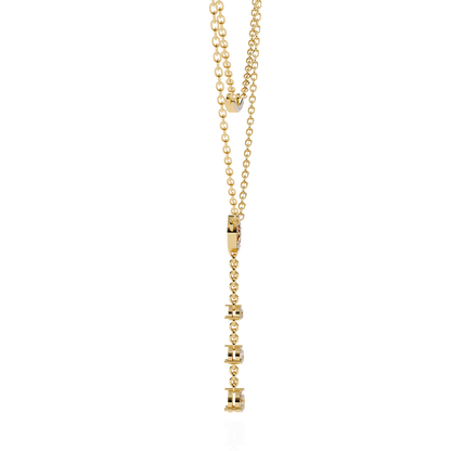 Celestial Dewdrop – Dual Row Pear Diamond Y-Necklace in 14K Gold