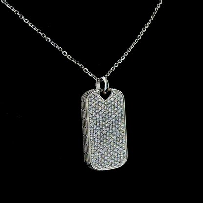 Diamond Tag – Round Lab Diamond Pendant in 14K White Gold
