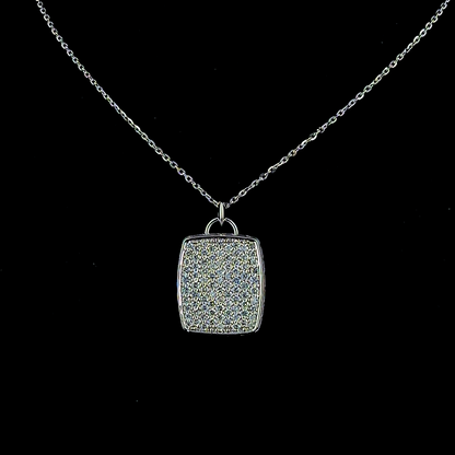 Icon Tag – Round Lab Diamond Pendant in 14K White Gold
