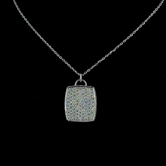 Icon Tag – Round Lab Diamond Pendant in 14K White Gold