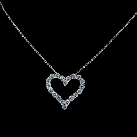 Amour Curve – Heart Lab Diamond Pendant in 14K White Gold