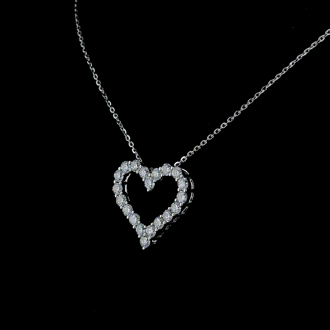 Amour Curve – Heart Lab Diamond Pendant in 14K White Gold