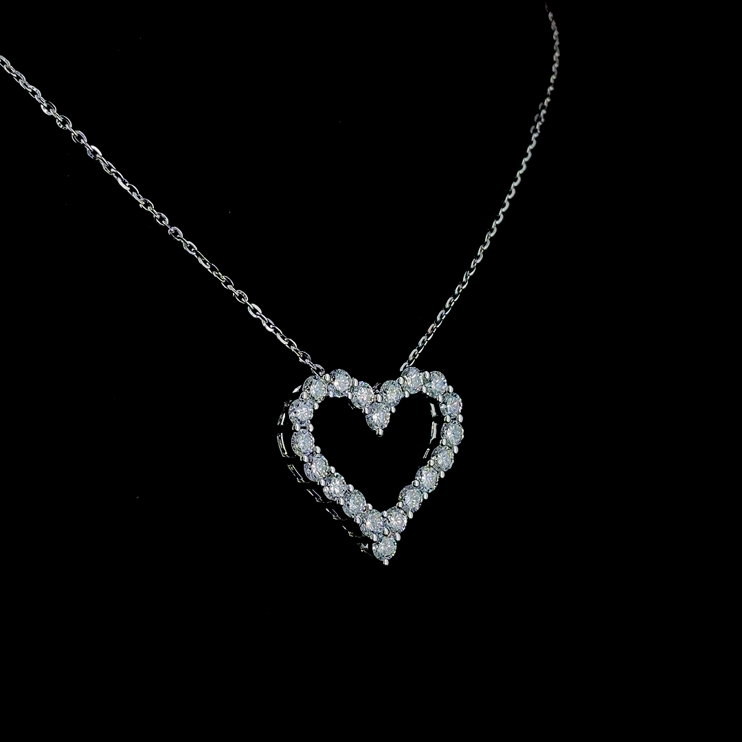 Amour Curve – Heart Lab Diamond Pendant in 14K White Gold