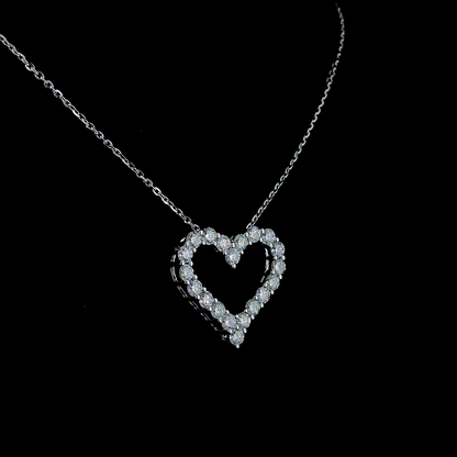 Amour Curve – Heart Lab Diamond Pendant in 14K White Gold
