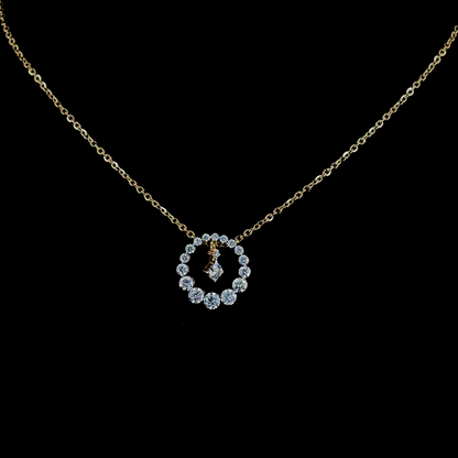 Mixed Round Lab Diamond Pendant in 14K Yellow Gold