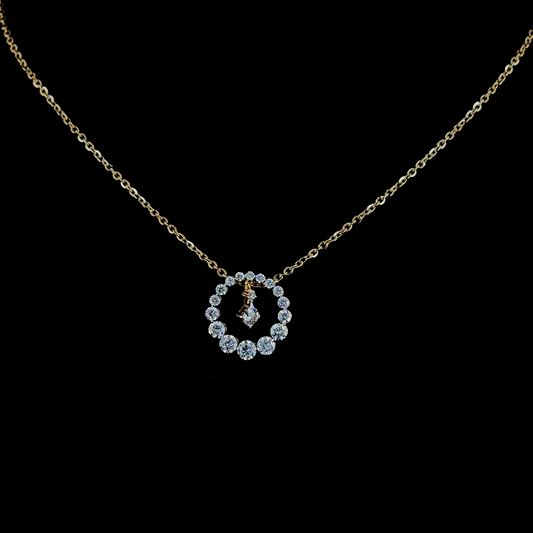 Mixed Round Lab Diamond Pendant in 14K Yellow Gold
