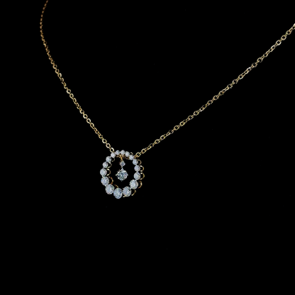Mixed Round Lab Diamond Pendant in 14K Yellow Gold