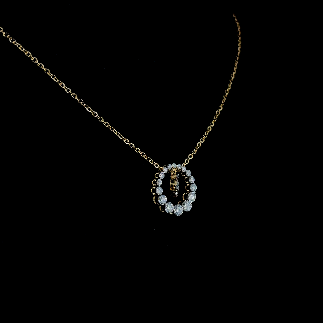 Mixed Round Lab Diamond Pendant in 14K Yellow Gold