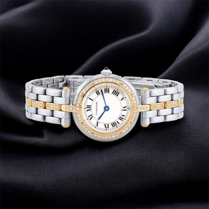 Cartier Panthere Vendome 18K Gold and Stainless Steel Diamond Women's Watch 24mm 0.65ct