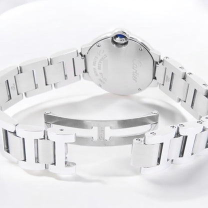 Cartier Ballon Bleu Stainless Steel Women's Diamond Watch 28mm