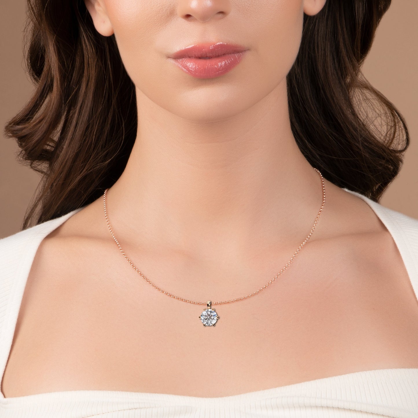 Luxe Core – Round Lab Diamond Solitaire Chain Pendant