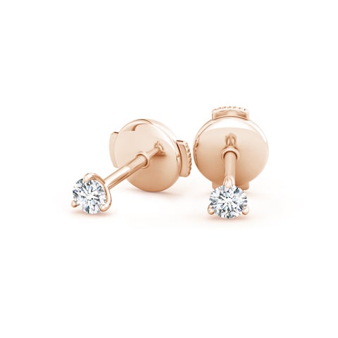 0.25CTS 14K Lab-Grown Prong-Set Round Diamond Martini Stud Earrings
