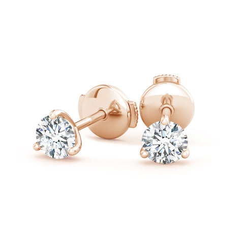 1.00CTS 14K Lab-Grown Prong-Set Round Diamond Martini Stud Earrings