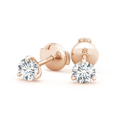 1.00CTS 14K Lab-Grown Prong-Set Round Diamond Martini Stud Earrings
