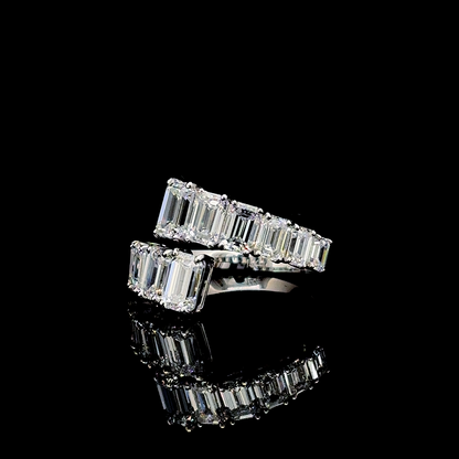 Vesta Array – Emerald Cut Lab Diamond Statement Ring in 14K White Gold