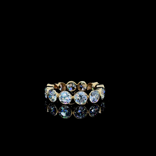 Solstice Bazel – Round Lab Diamond Eternity Ring in 14K Yellow Gold